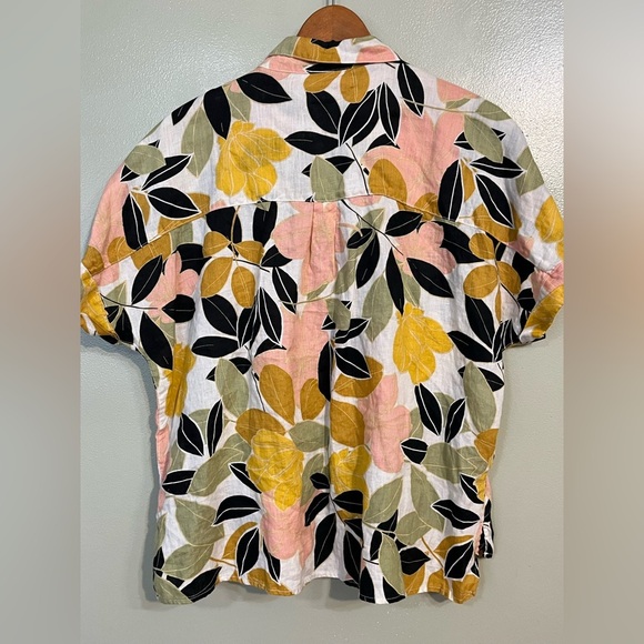Rachel Zoe Womens Boxy Floral Button-Up Shirt Boho Multicolor Size XL - Picture 4 of 9